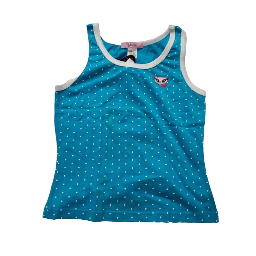 Vintage French Kitty by Mighty Fine Womens Tank Top, Cat, Blue, Medium